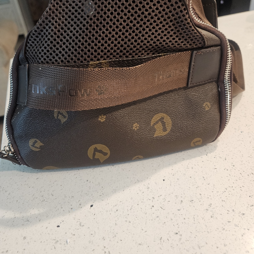 Brown and Gold Men's Bag